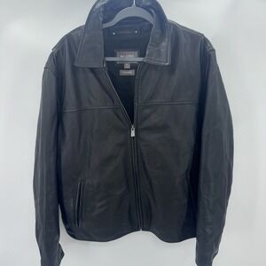 Vintage 90s Wilsons Leather Black Jacket Mens XL Thinsulate Lined Biker Heavy